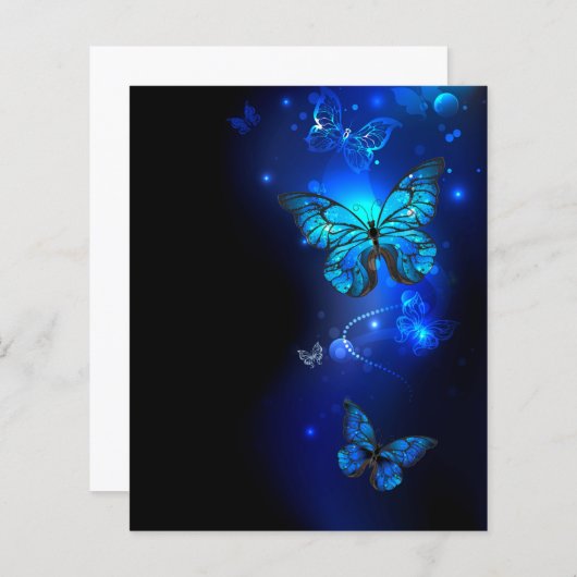 Morpho Butterfly in the Dark Background (Front/Back)