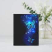 Morpho Butterfly in the Dark Background (Standing Front)