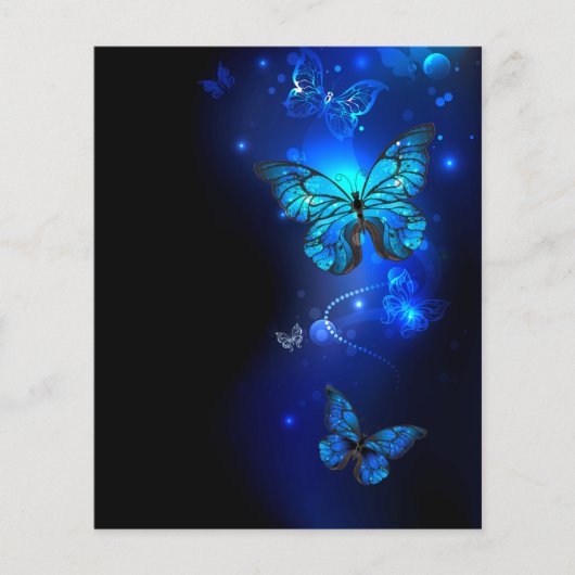 Morpho Butterfly in the Dark Background (Front)