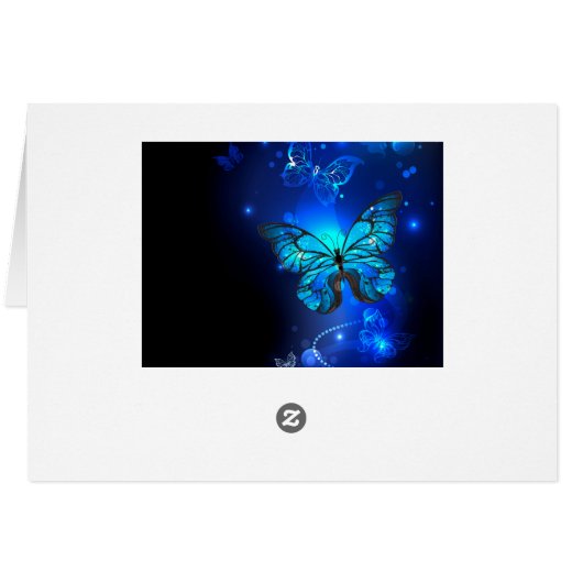 Morpho Butterfly in the Dark Background (Back Horizontal)