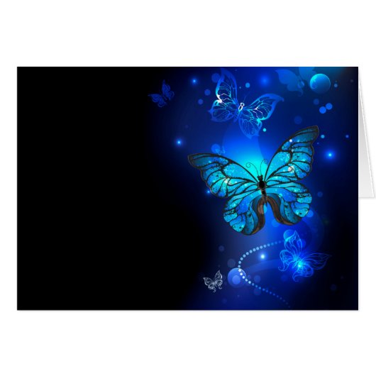 Morpho Butterfly in the Dark Background (Front Horizontal)