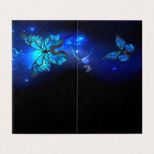Morpho Butterfly in the Dark Background (Outside Unfolded)