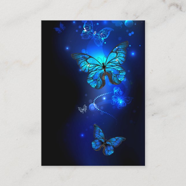 Morpho Butterfly in the Dark Background Advice Card (Front)