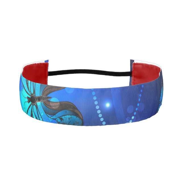 Morpho Butterfly in the Dark Background Athletic Headband (Front)