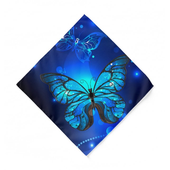 Morpho Butterfly in the Dark Background Bandana (Front)