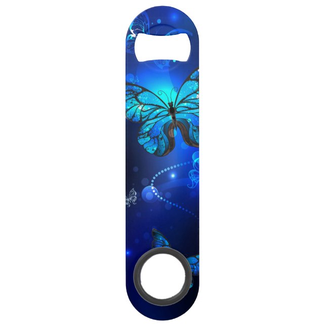 Morpho Butterfly in the Dark Background Bar Key (Front)