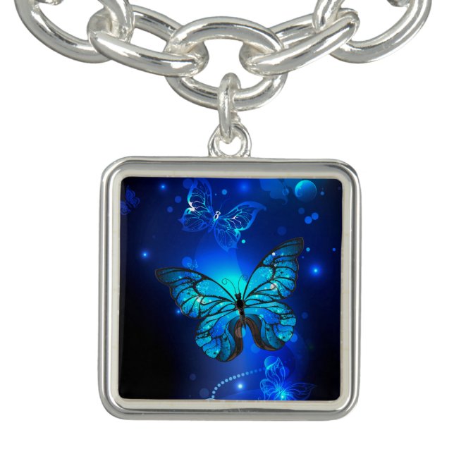 Morpho Butterfly in the Dark Background Bracelet (Design)