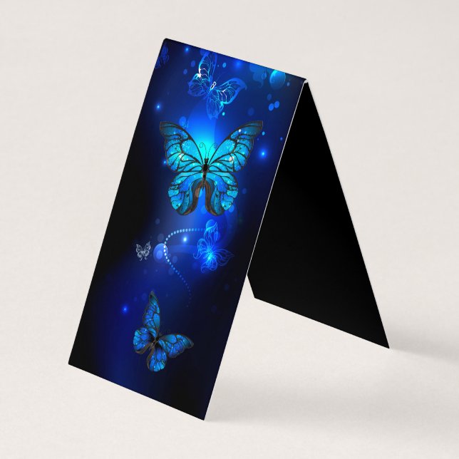 Morpho Butterfly in the Dark Background Business Card (Back)