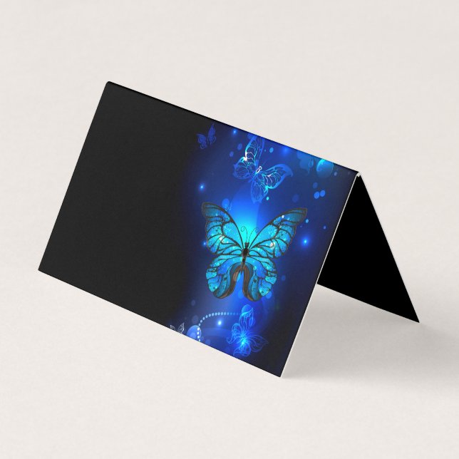 Morpho Butterfly in the Dark Background Business Card (Front)