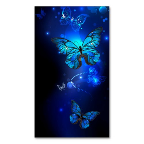 Morpho Butterfly in the Dark Background Business Card Magnet