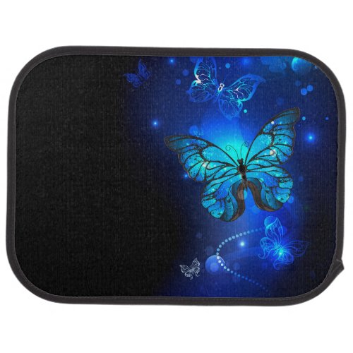 Morpho Butterfly in the Dark Background Car Floor Mat