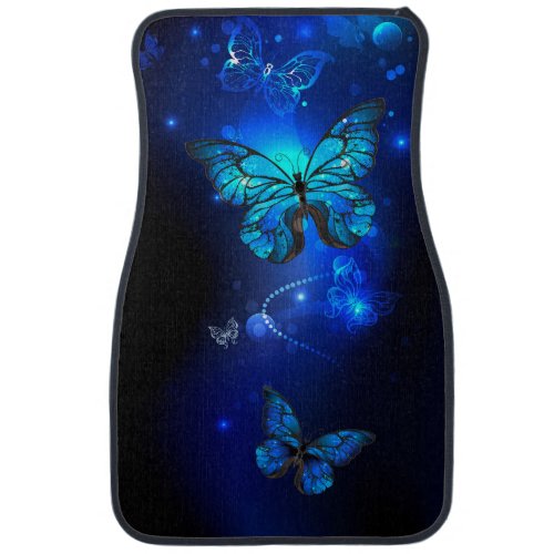 Morpho Butterfly in the Dark Background Car Floor Mat