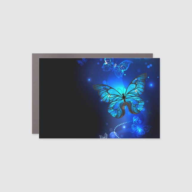 Morpho Butterfly in the Dark Background Car Magnet (Front)