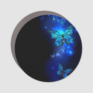Morpho Butterfly in the Dark Background Car Magnet
