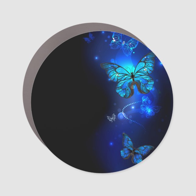 Morpho Butterfly in the Dark Background Car Magnet (Front)