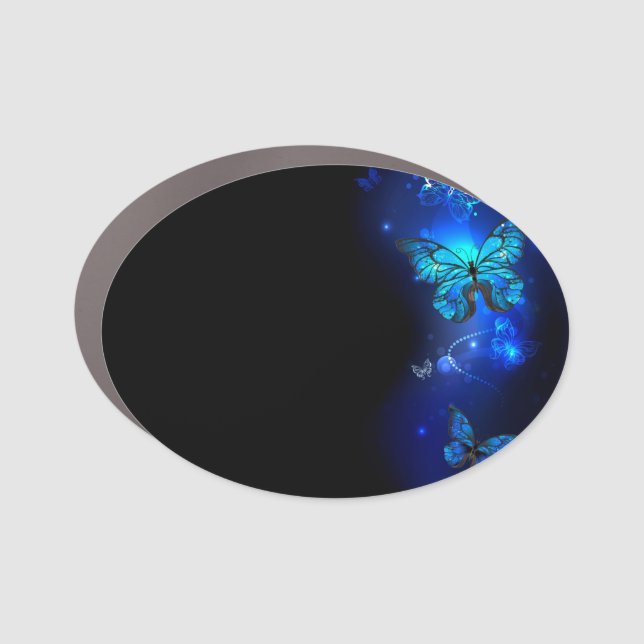 Morpho Butterfly in the Dark Background Car Magnet (Front)