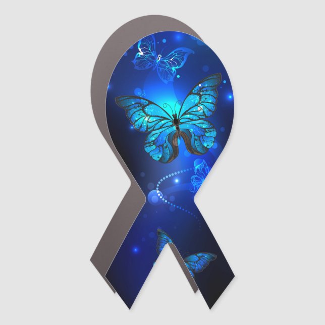 Morpho Butterfly in the Dark Background Car Magnet (Front)