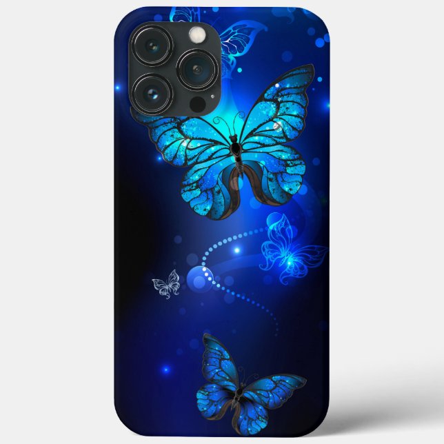Morpho Butterfly in the Dark Background Case-Mate iPhone Case (Back)