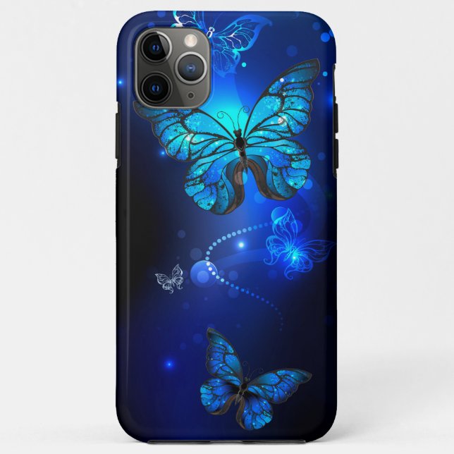 Morpho Butterfly in the Dark Background Case-Mate iPhone Case (Back)