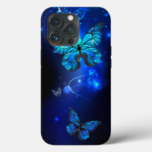 Morpho Butterfly in the Dark Background iPhone 13 Pro Case
