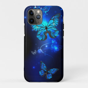 Morpho Butterfly in the Dark Background iPhone 11 Pro Case