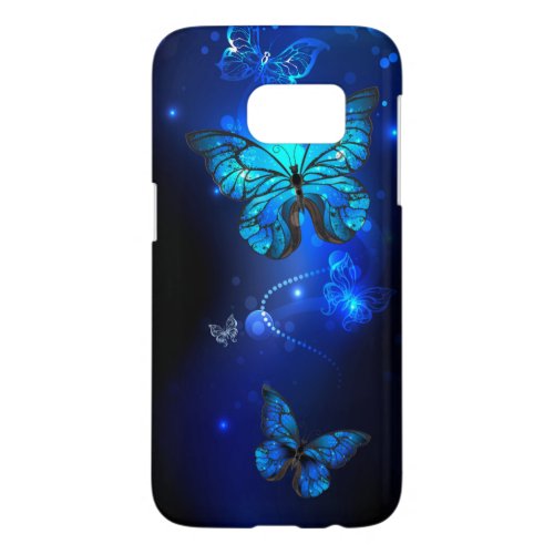 Morpho Butterfly in the Dark Background Samsung Galaxy S7 Case