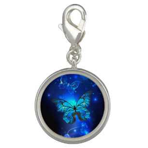 Morpho Butterfly in the Dark Background Charm