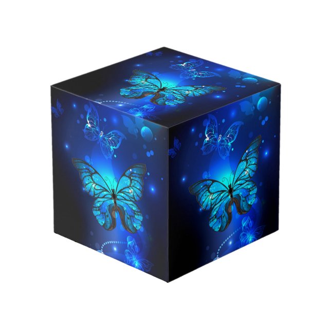 Morpho Butterfly in the Dark Background Cube (Front Angled)