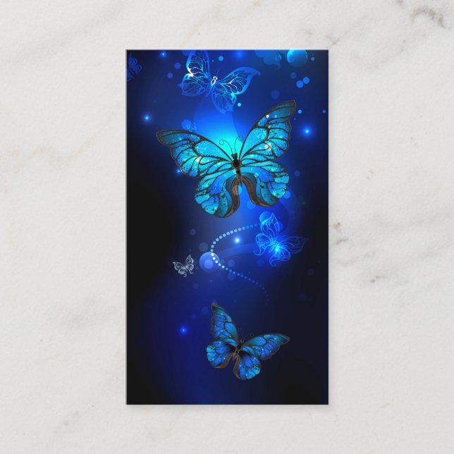 Morpho Butterfly in the Dark Background Discount Card (Front)