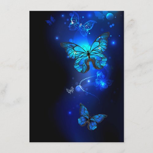 Morpho Butterfly in the Dark Background Enclosure Card