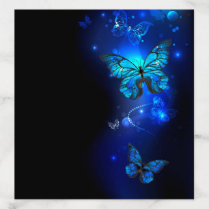 Morpho Butterfly in the Dark Background Envelope Liner