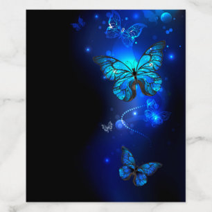 Morpho Butterfly in the Dark Background Envelope Liner