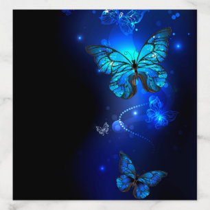 Morpho Butterfly in the Dark Background Envelope Liner