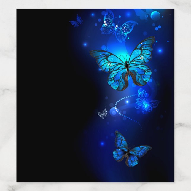 Morpho Butterfly in the Dark Background Envelope Liner (Design)