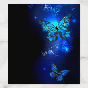 Morpho Butterfly in the Dark Background Envelope Liner