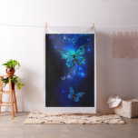 Morpho Butterfly in the Dark Background Fabric