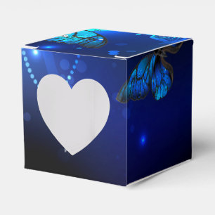 Morpho Butterfly in the Dark Background Favor Boxes