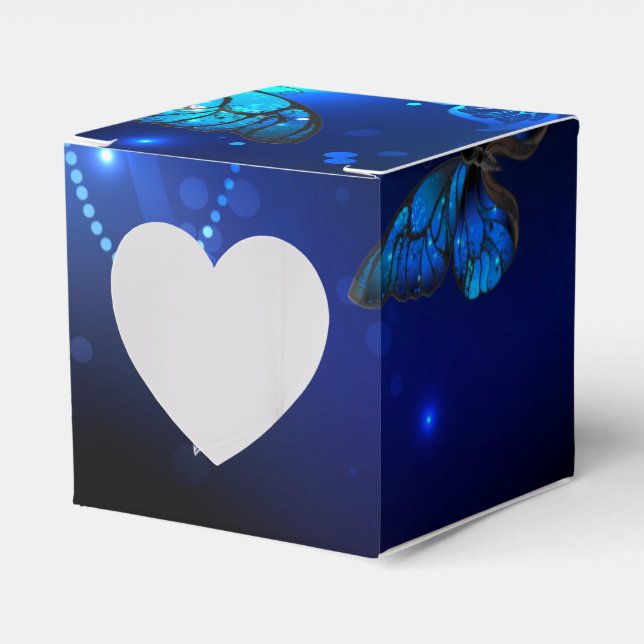 Morpho Butterfly in the Dark Background Favor Boxes (Front Side)