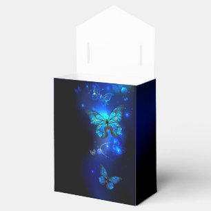 Morpho Butterfly in the Dark Background Favor Boxes