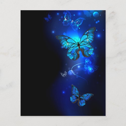 Morpho Butterfly in the Dark Background Flyer