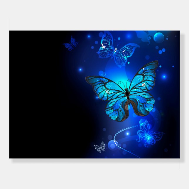 Morpho Butterfly in the Dark Background Foam Board (Front)