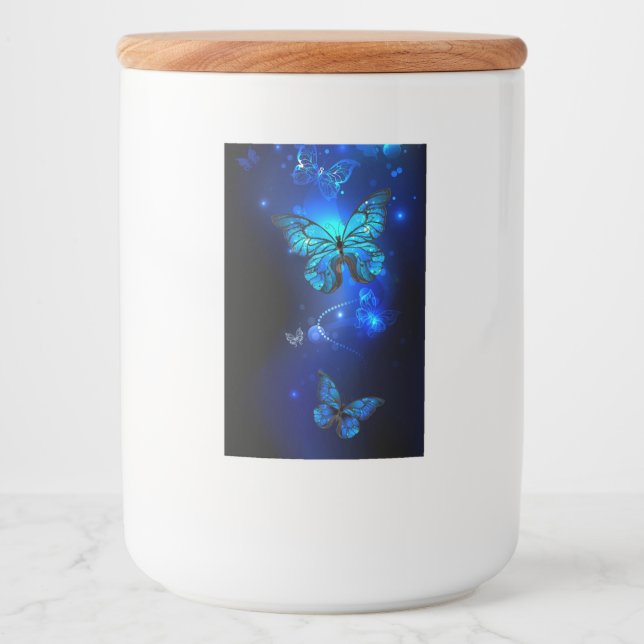 Morpho Butterfly in the Dark Background Food Label (Front)