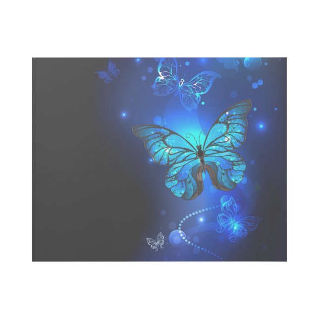 Morpho Butterfly in the Dark Background Gallery Wrap (Front)