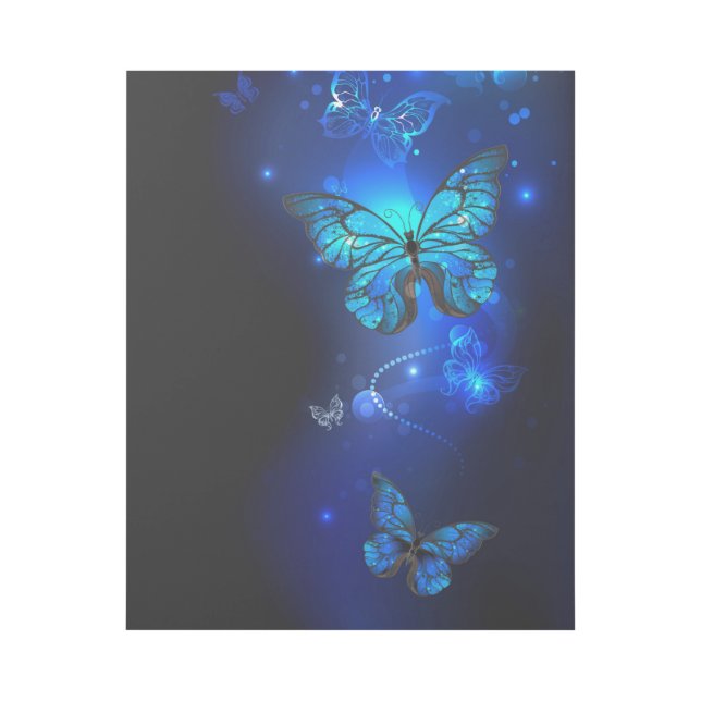 Morpho Butterfly in the Dark Background Gallery Wrap (Front)
