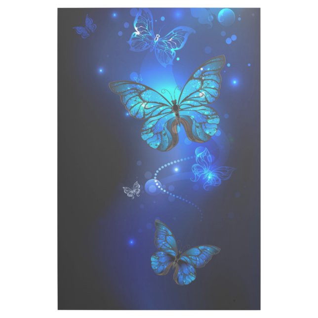 Morpho Butterfly in the Dark Background Gallery Wrap (Front)