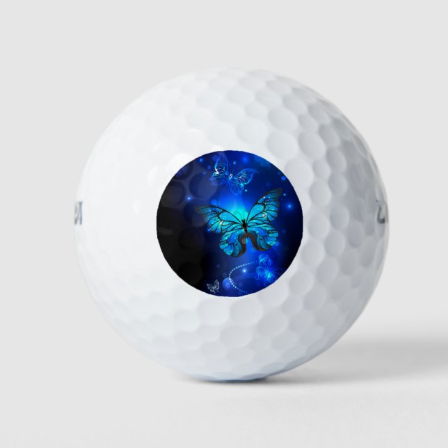 Morpho Butterfly in the Dark Background Golf Balls (Front)