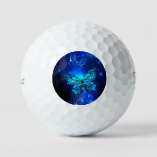 Morpho Butterfly in the Dark Background Golf Balls