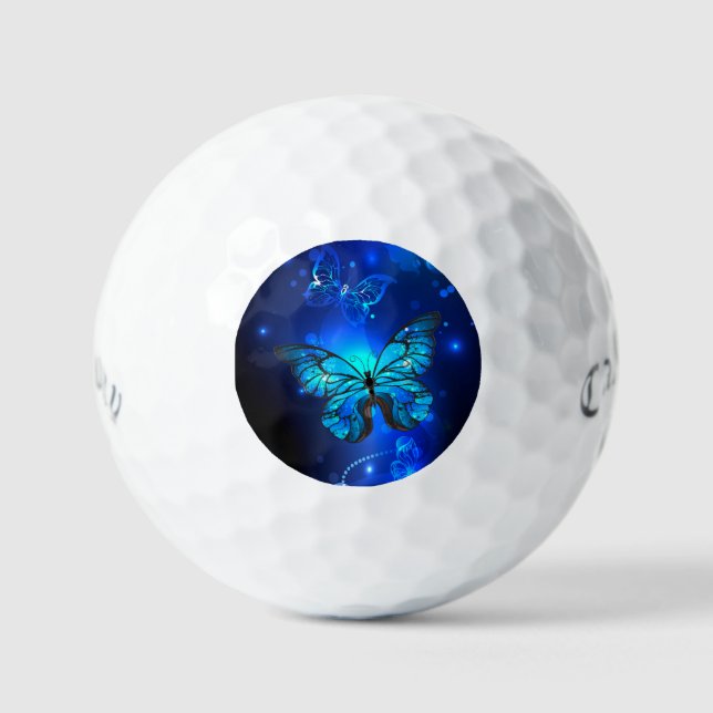 Morpho Butterfly in the Dark Background Golf Balls (Front)