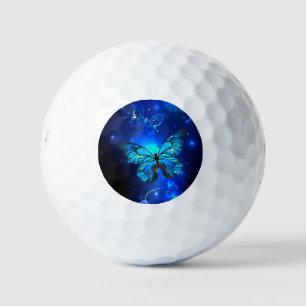 Morpho Butterfly in the Dark Background Golf Balls