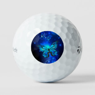 Morpho Butterfly in the Dark Background Golf Balls